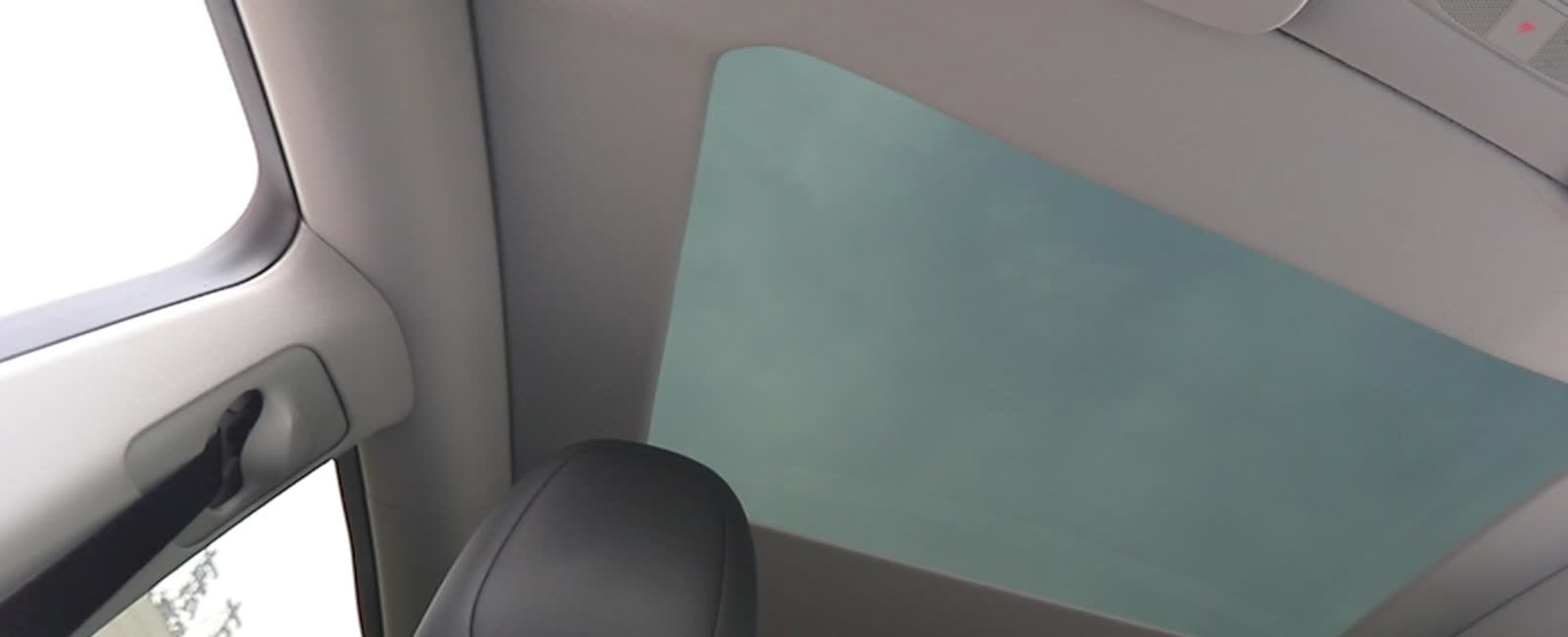 Interior view of the roof shade installed